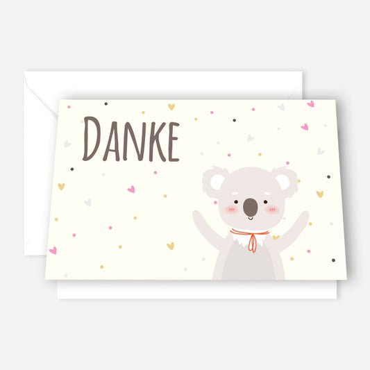 10 Stück Premium Dankeskarten (Klappkarten) mit Umschlägen, Danke Karten Geburt Merz Designkarten