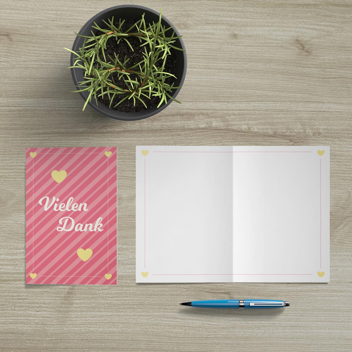 10 Premium Dankeskarten (Klappkarten) mit 12 Umschlägen, Danke Karten Grußkarte Merz Designkarten