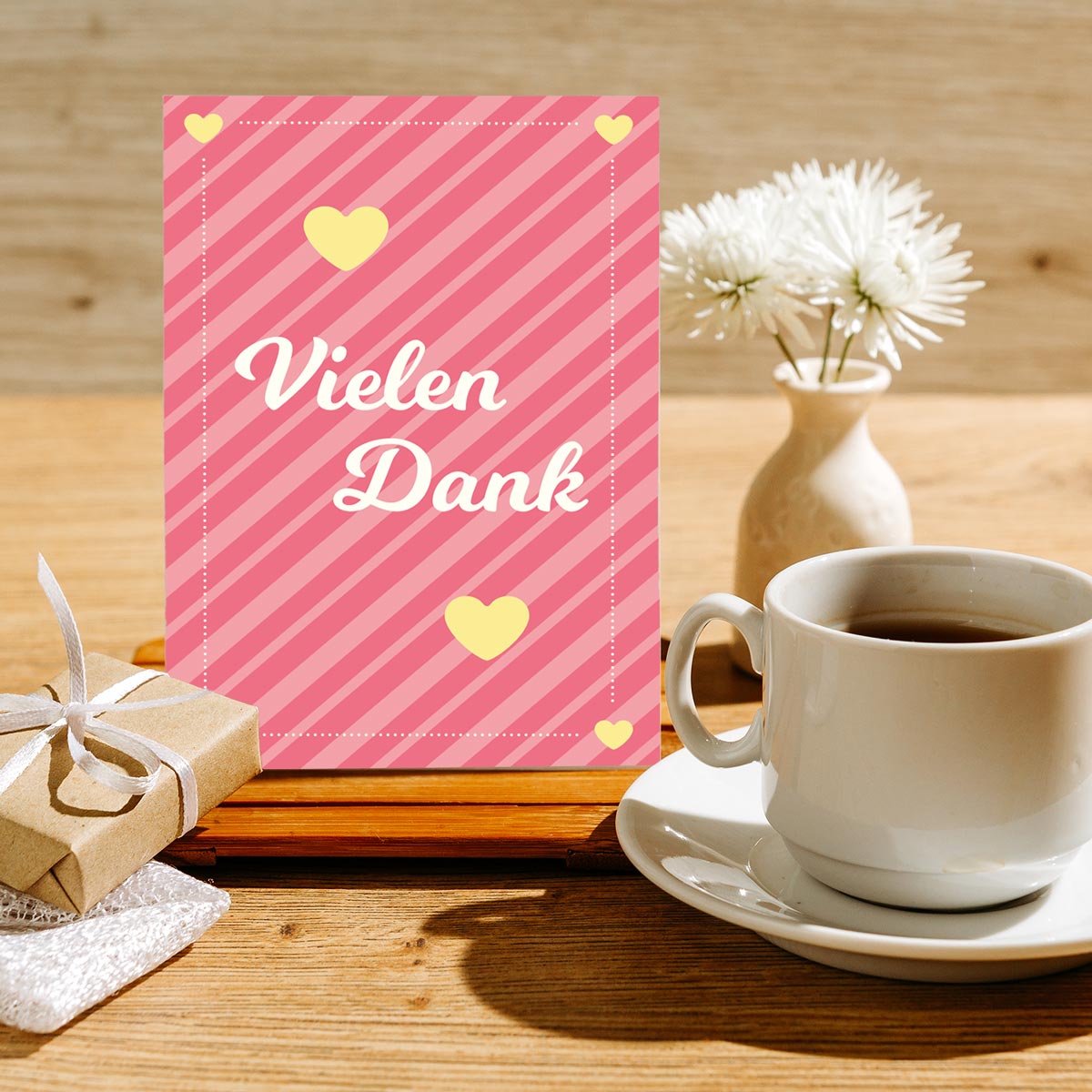 10 Premium Dankeskarten (Klappkarten) mit 12 Umschlägen, Danke Karten Grußkarte Merz Designkarten