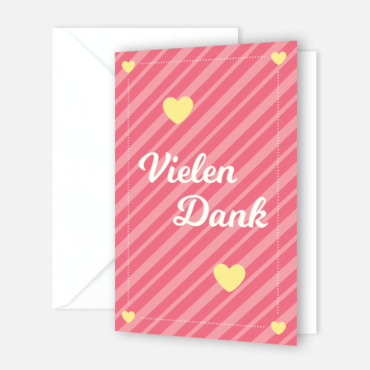 10 Stück Premium Dankeskarten (Klappkarten) mit Umschlägen, Danke Karten Geburt Merz Designkarten