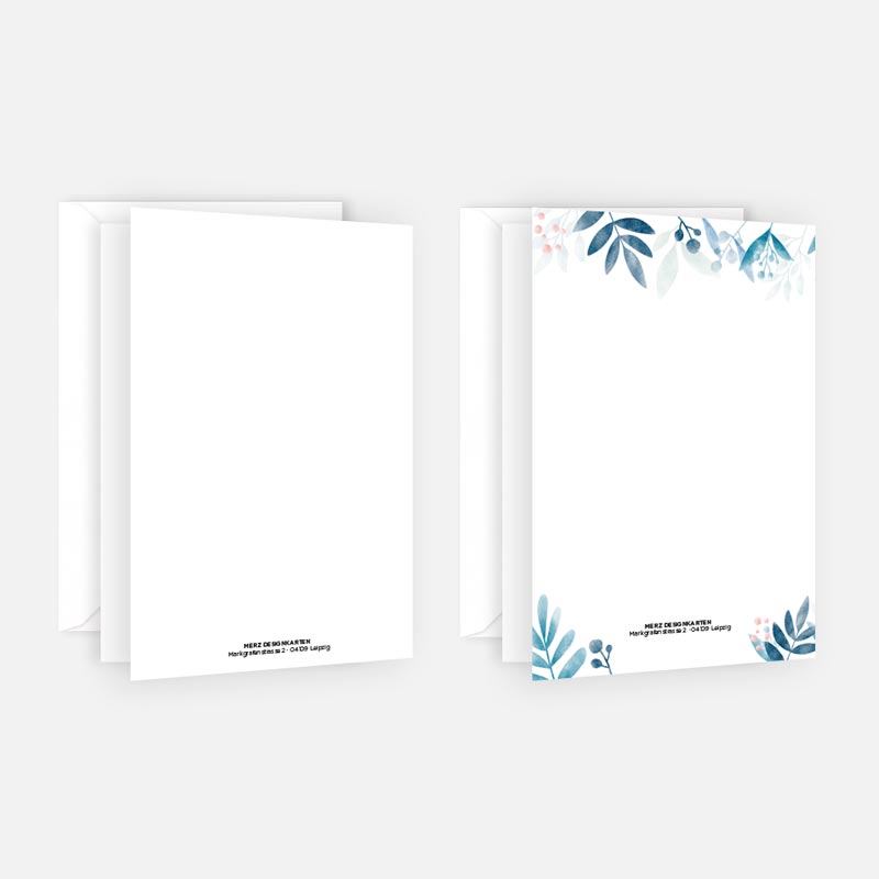 6 Premium Dankeskarten (Klappkarten) mit 6 Umschlägen, Danke Karten Grußkarte Merz Designkarten