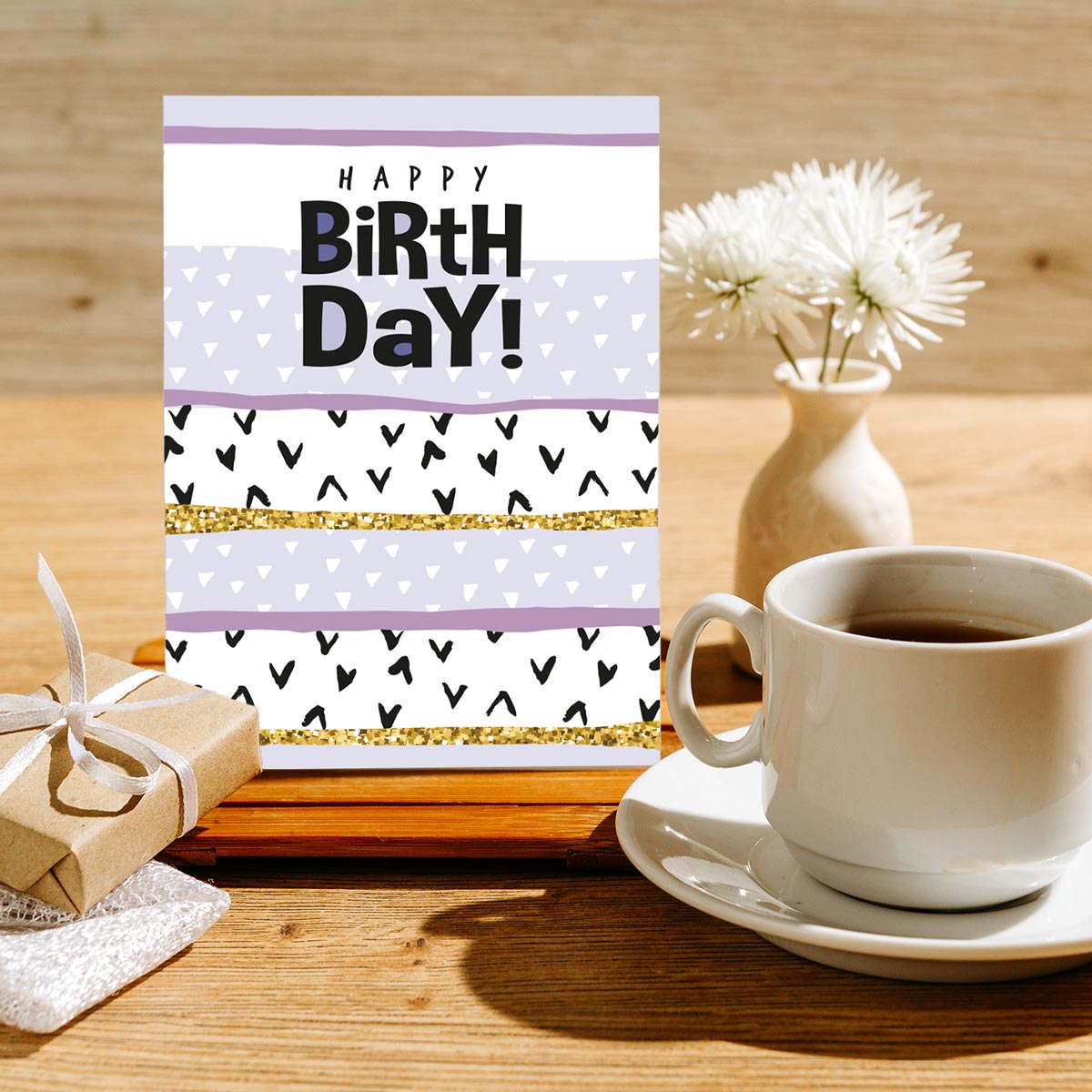 1 Premium Geburtstagskarte Happy Birthday 18x12cm mit Umschlag