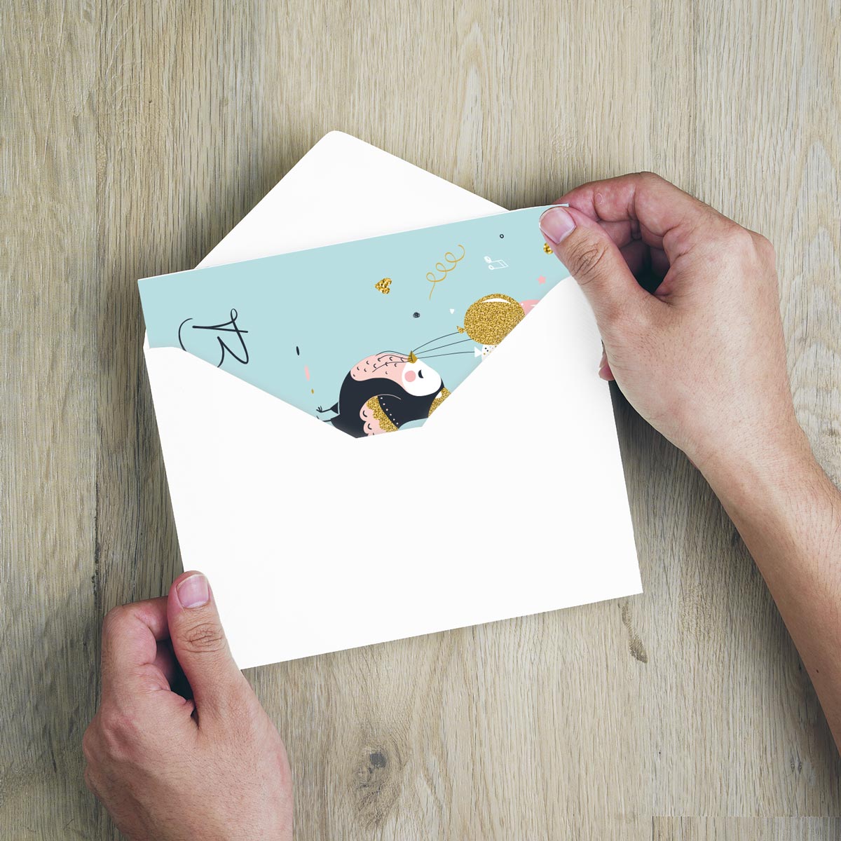 1 Premium Geburtstagskarte 18x12cm mit 1 weißen Umschlag Klappkarte Glückwünsche Merz Designkarten