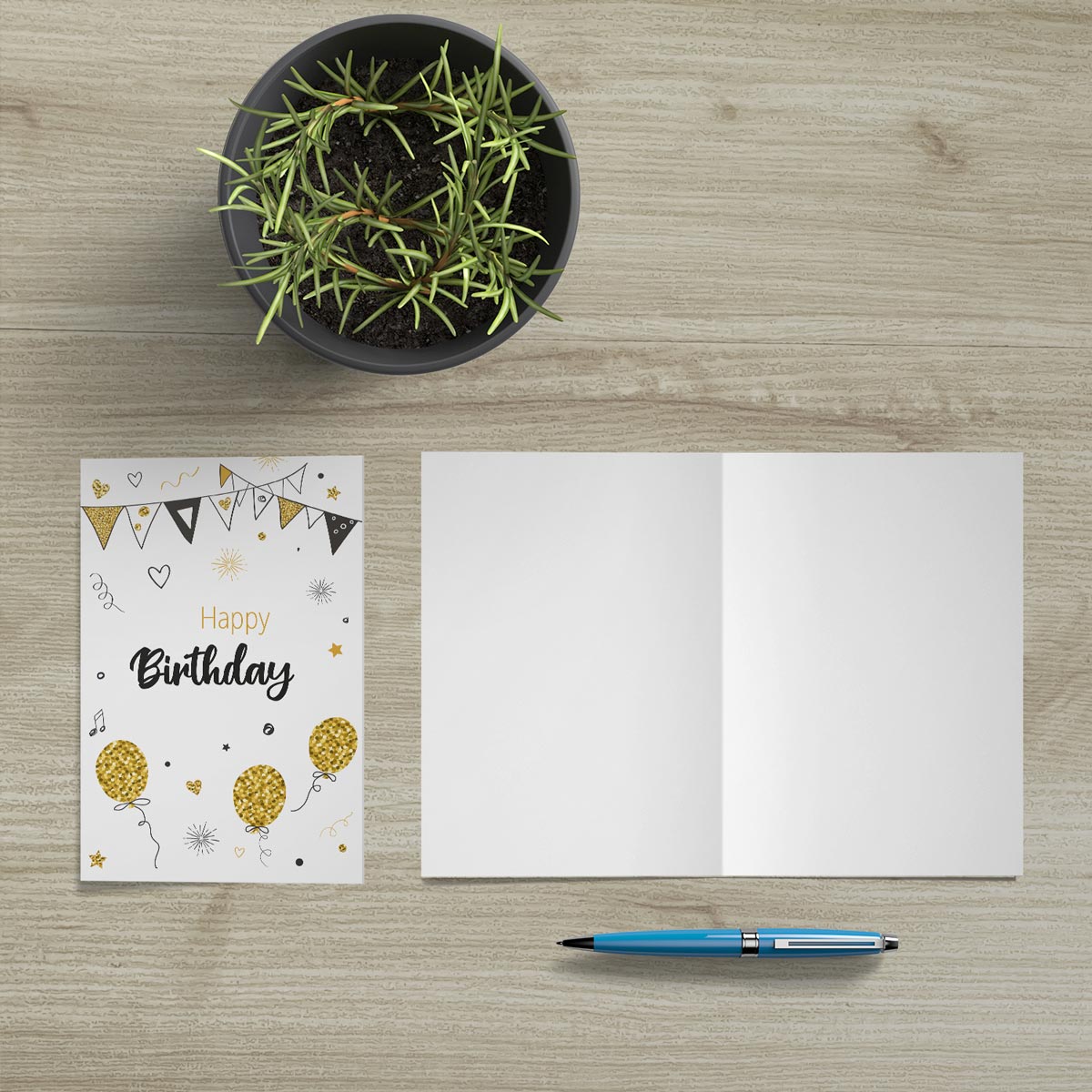 1 Premium Geburtstagskarte Happy Birthday 18x12cm mit Umschlag Handarbeit - Lieblingsladen