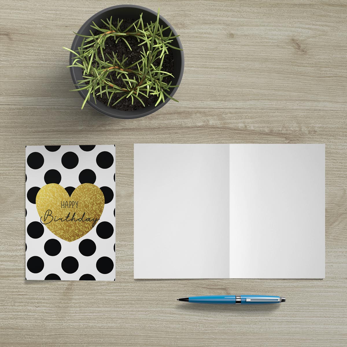 1 Premium Geburtstagskarte 18x12cm mit 1 weißen Umschlag Klappkarte Glückwünsche Merz Designkarten