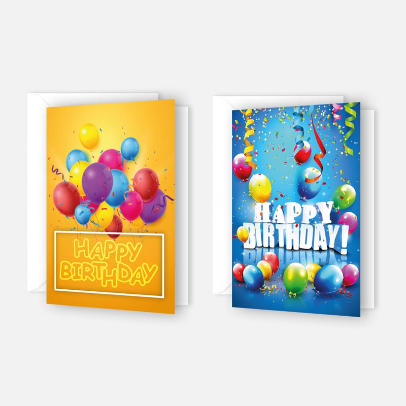 2 Premium Geburtstagskarte Happy Birthday 18x12cm mit Umschlag