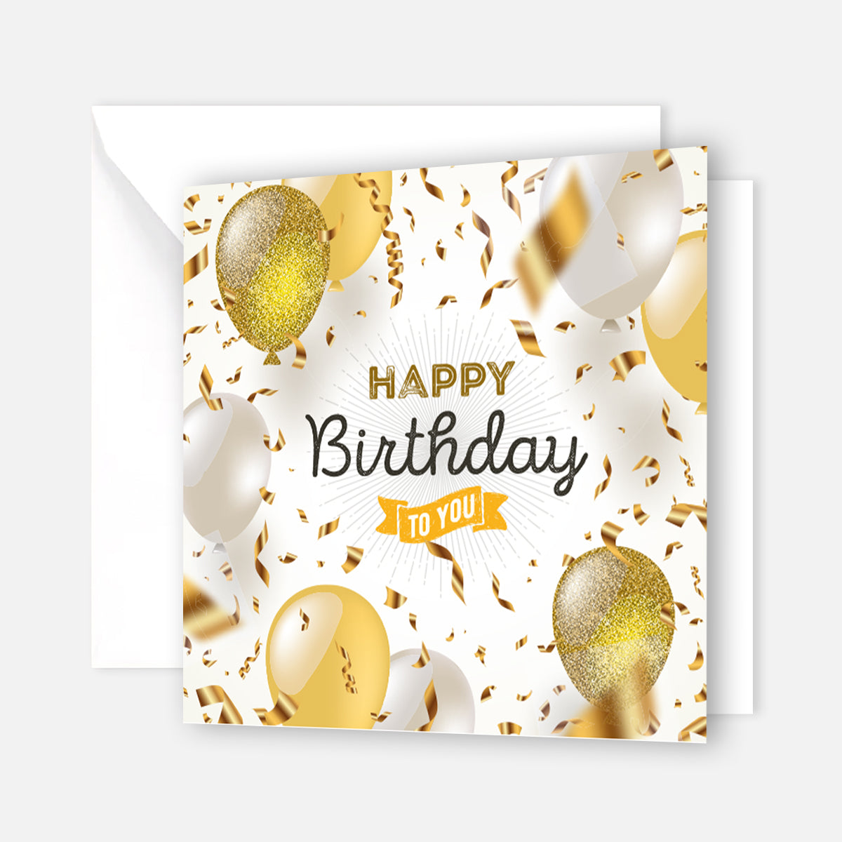 1 Geburtstagskarte Klappkarte Happy Birthday 14,8x14,8cm und 1 weißer Umschlag Merz Designkarten