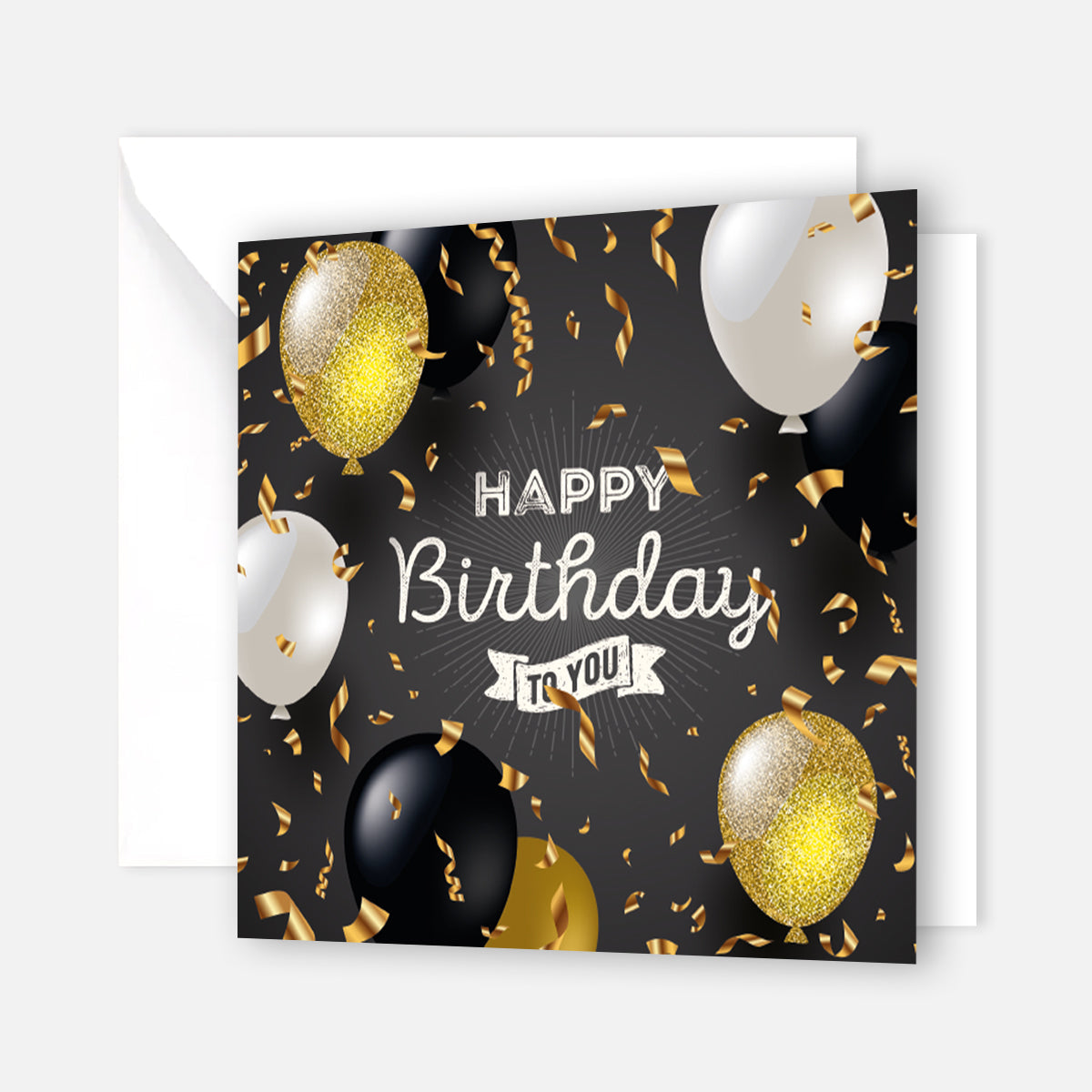1 edle Geburtstagskarte Klappkarte Happy Birthday 14,8x14,8cm + weißer Umschlag Merz Designkarten