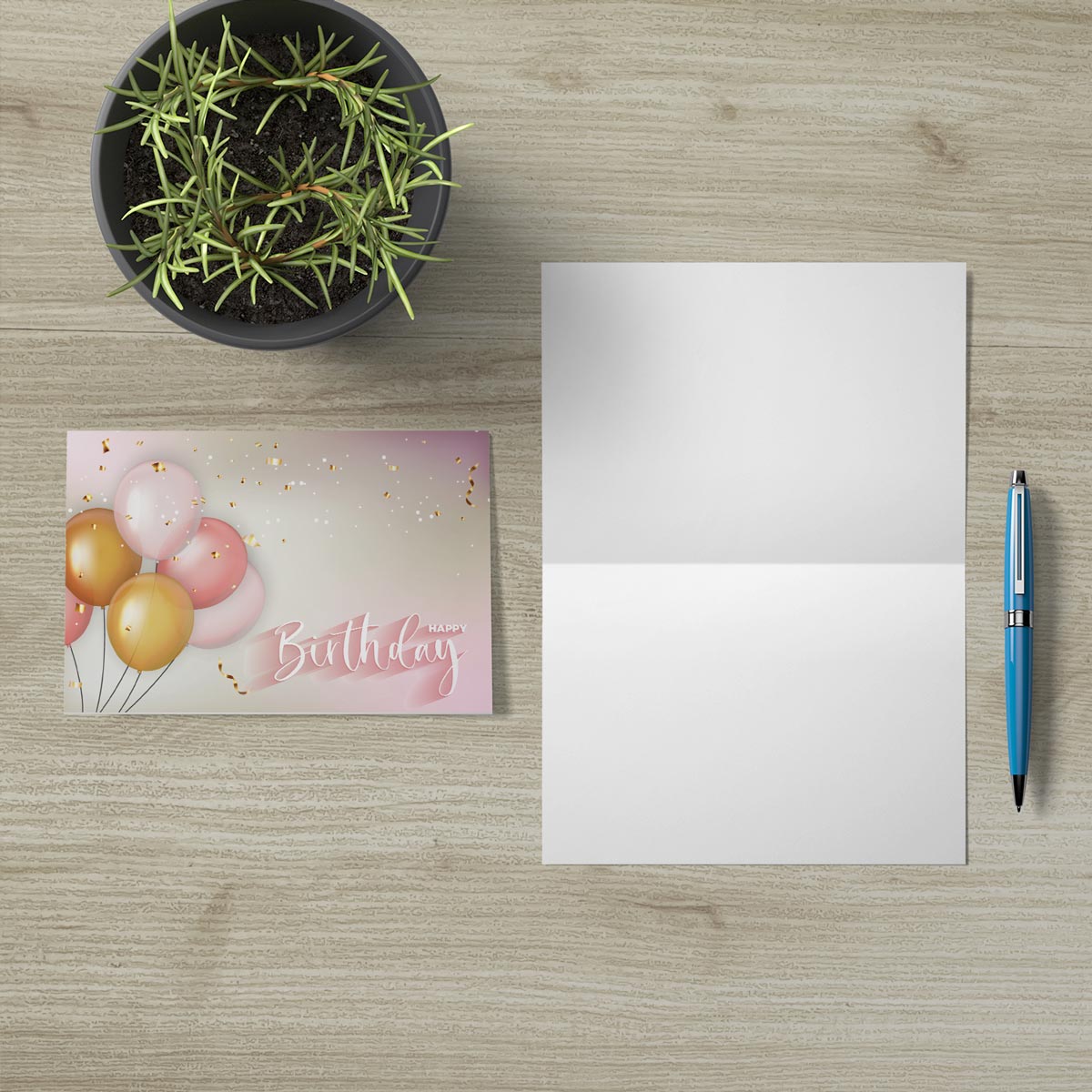 1 Premium Geburtstagskarte 18x12cm mit 1 weißen Umschlag Klappkarte Glückwünsche Merz Designkarten