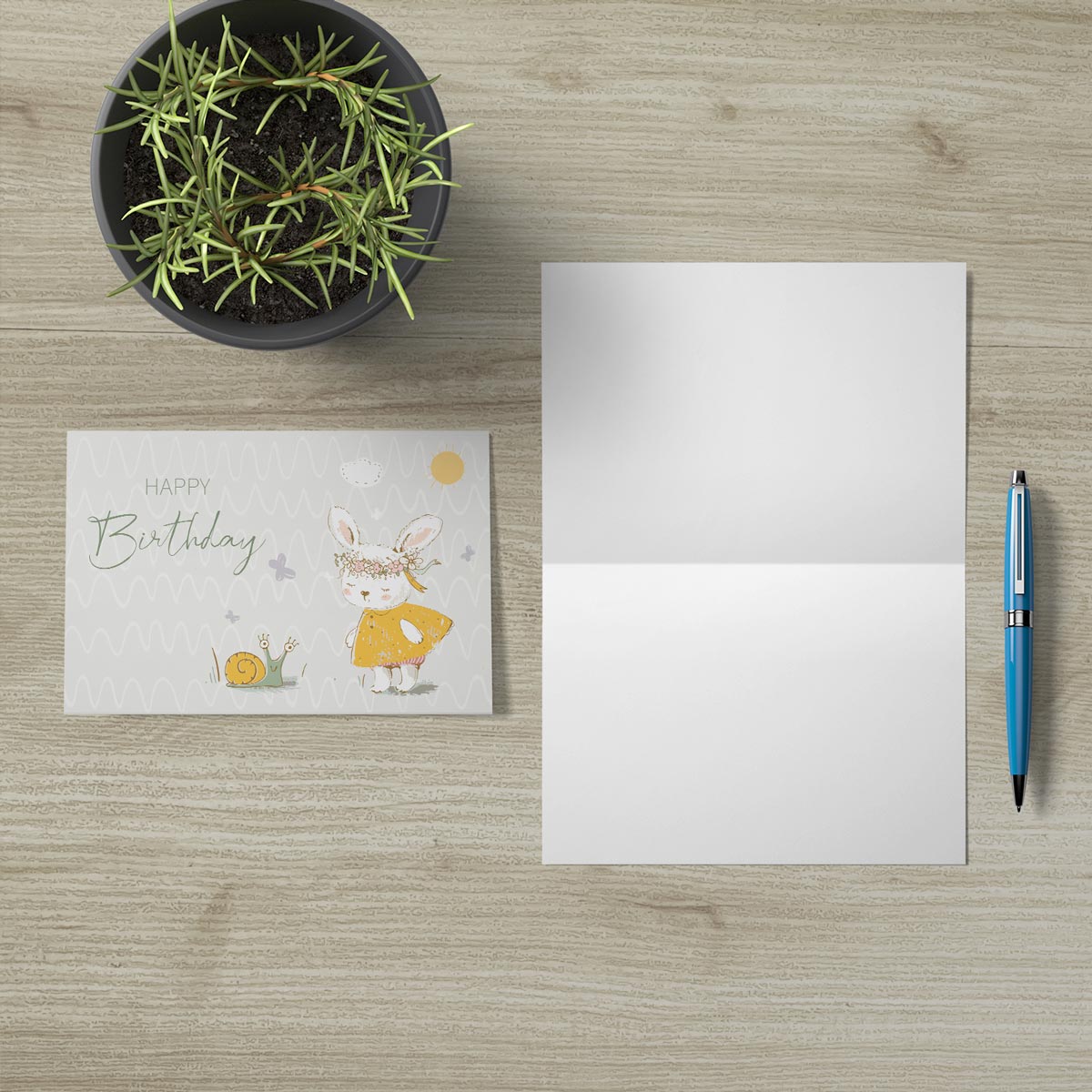 1 edle Geburtstagskarte Happy Birthday Klappkarte 18x12cm mit 1 weißen Umschlag Merz Designkarten