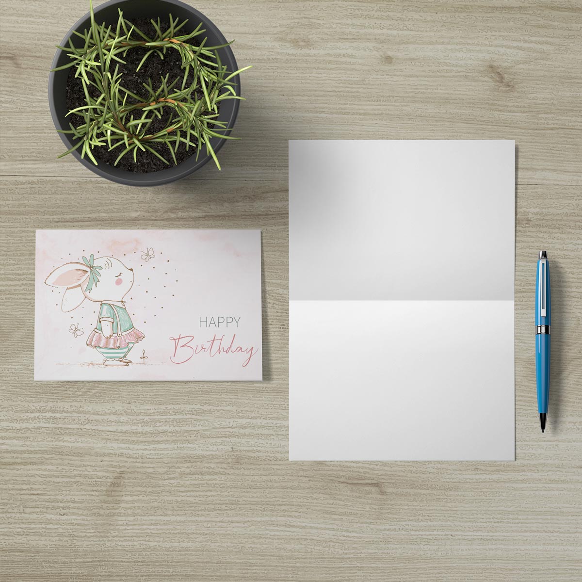 5 Geburtstagskarten Happy Birthday Klappkarten 18x12cm mit 5 weißen Umschlägen Merz Designkarten