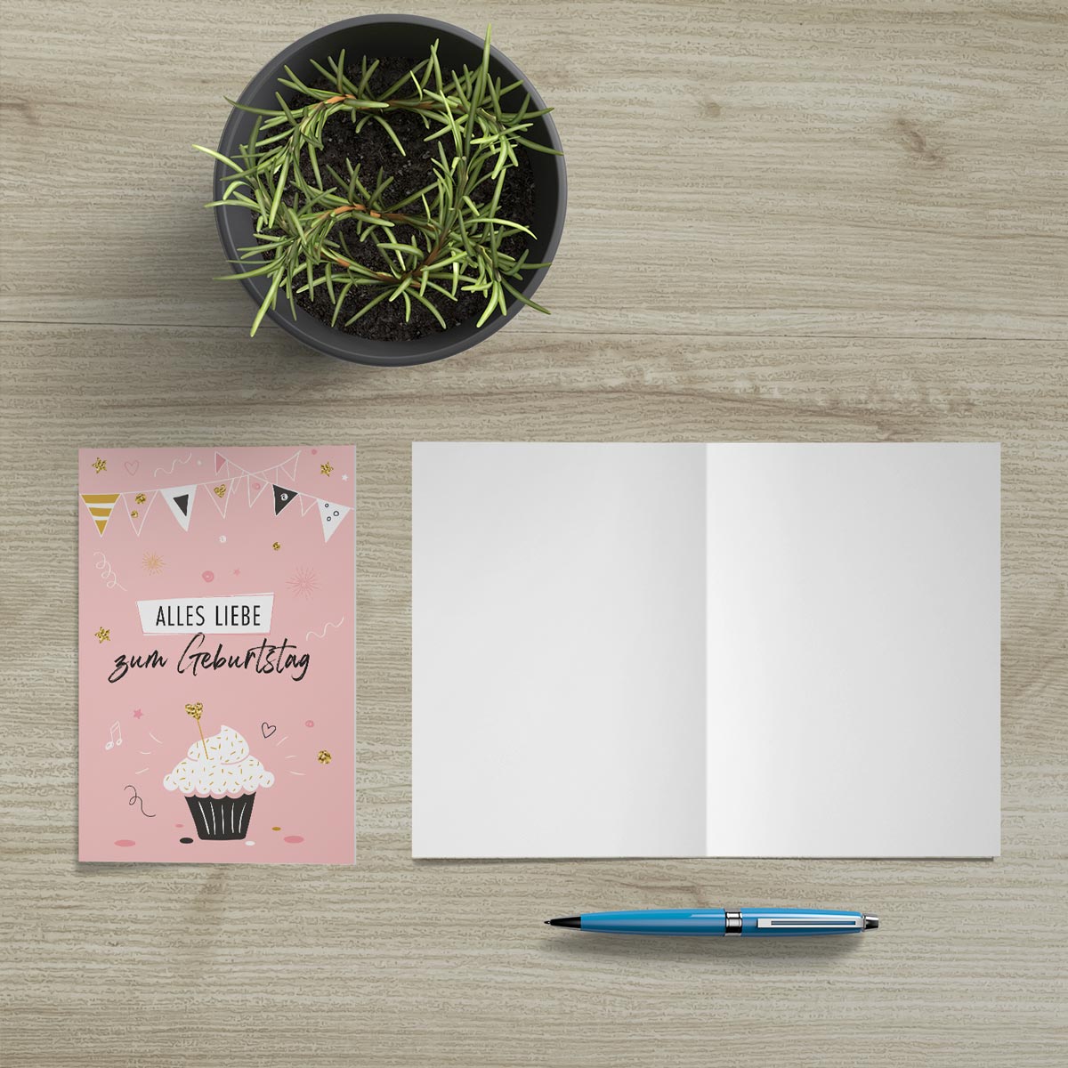 1 Premium Geburtstagskarte Happy Birthday 18x12cm mit Umschlag Handarbeit - Lieblingsladen