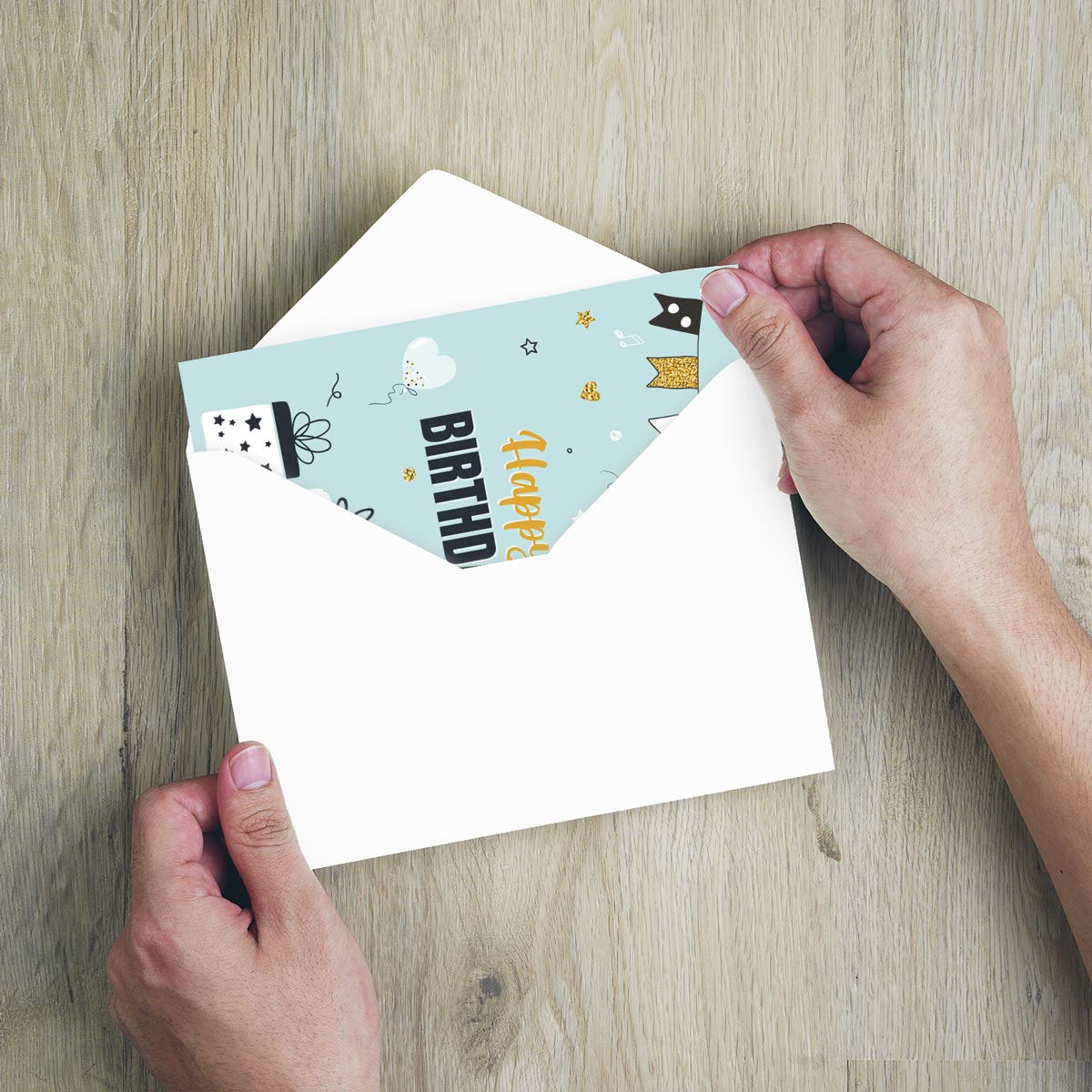 1 Premium Geburtstagskarte Happy Birthday 18x12cm mit Umschlag Handarbeit - Lieblingsladen