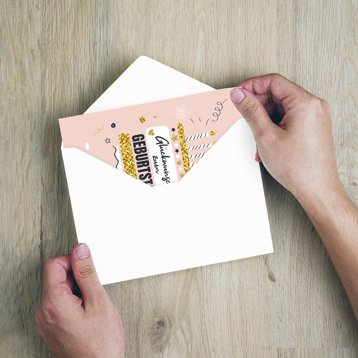 1 Premium Geburtstagskarte Happy Birthday 18x12cm mit Umschlag Handarbeit - Lieblingsladen