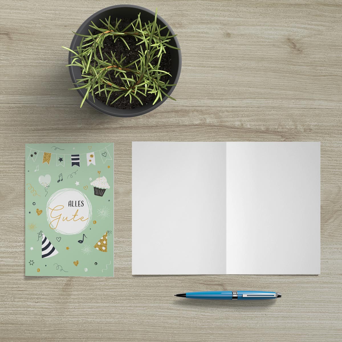 1 Premium Geburtstagskarten happy birthday 18x12cm + 4 Kuverts Geburtstag Karten Handarbeit - Lieblingsladen