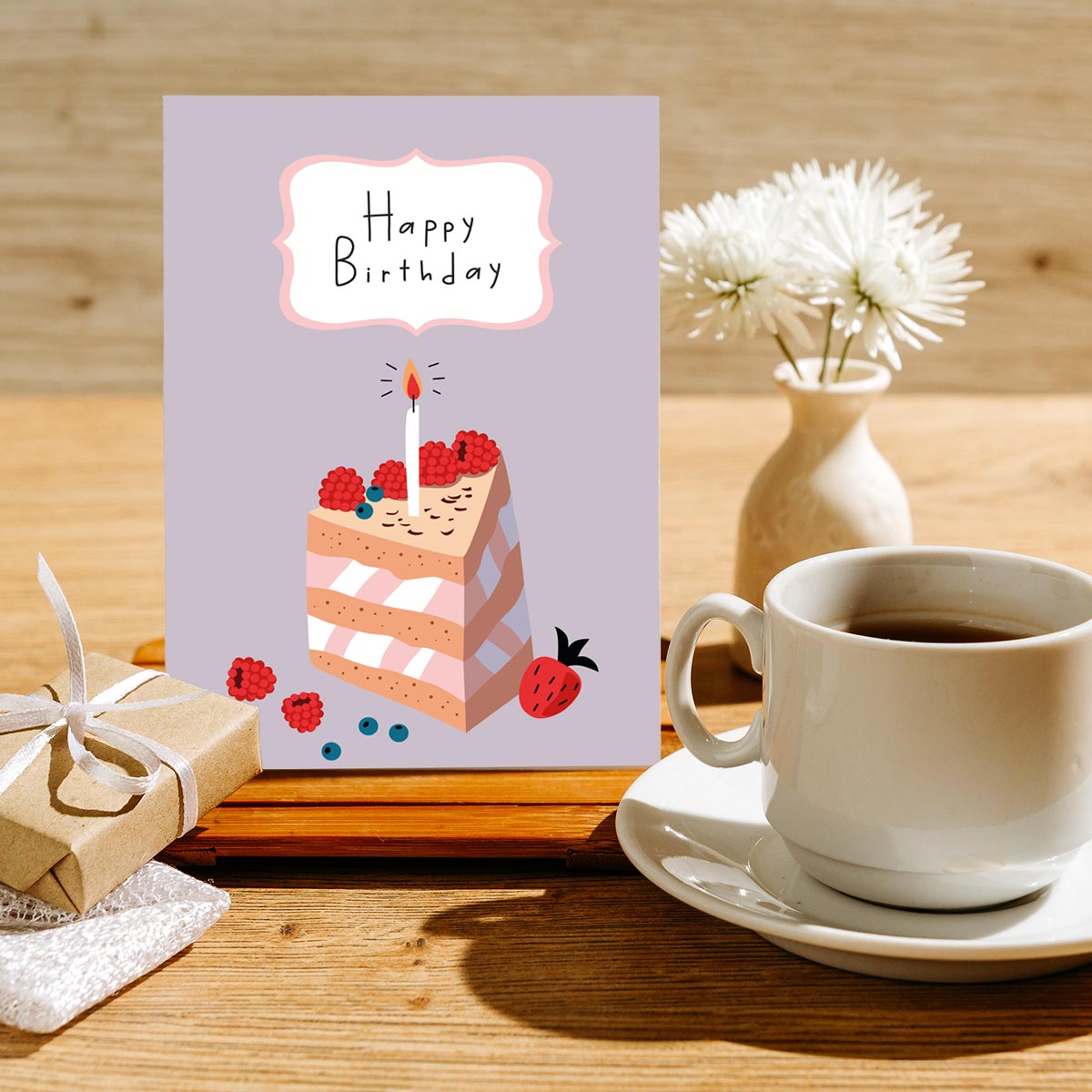 1 Premium Geburtstagskarte Happy Birthday 18x12cm mit Umschlag