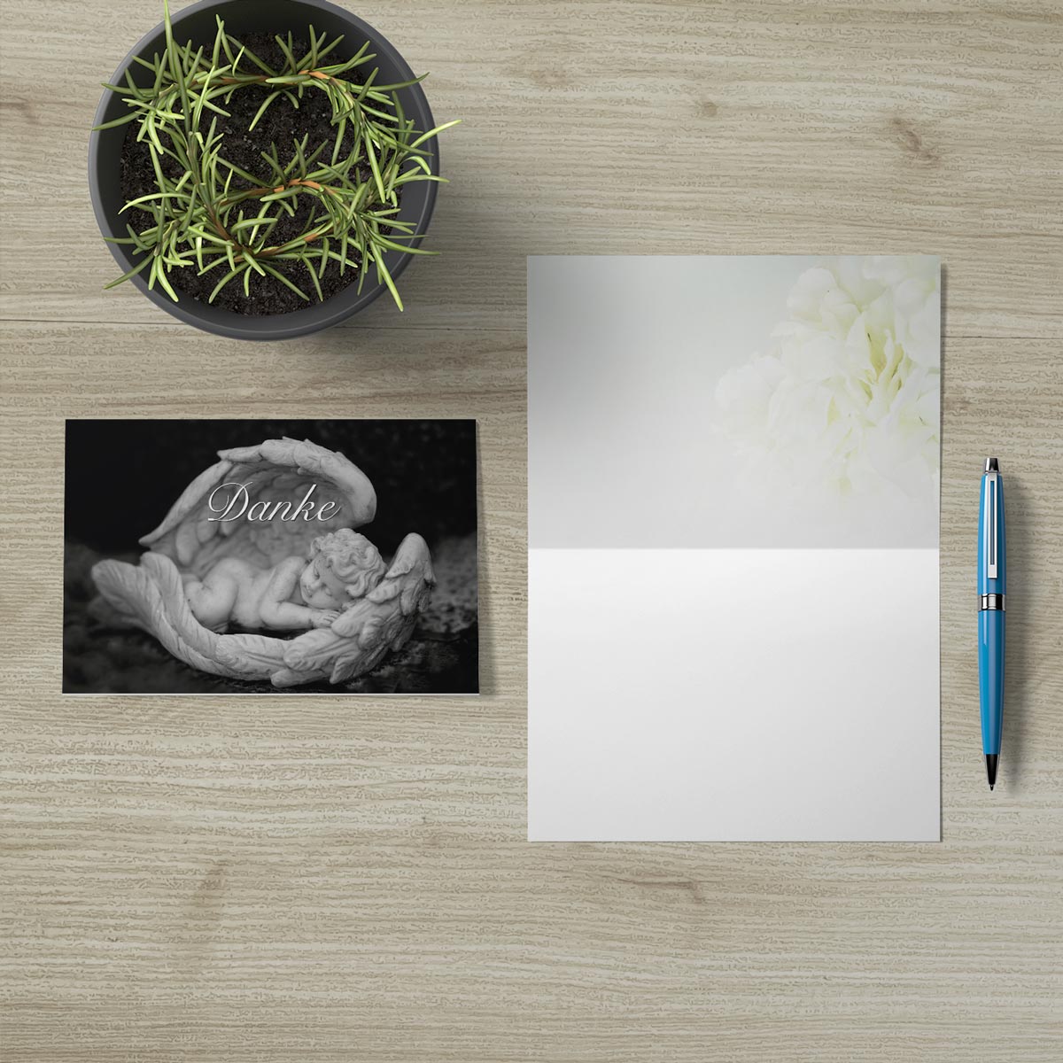 30 Trauerkarten Danksagung Klappkarten mit 30 Umschläge - Merz Designkarten