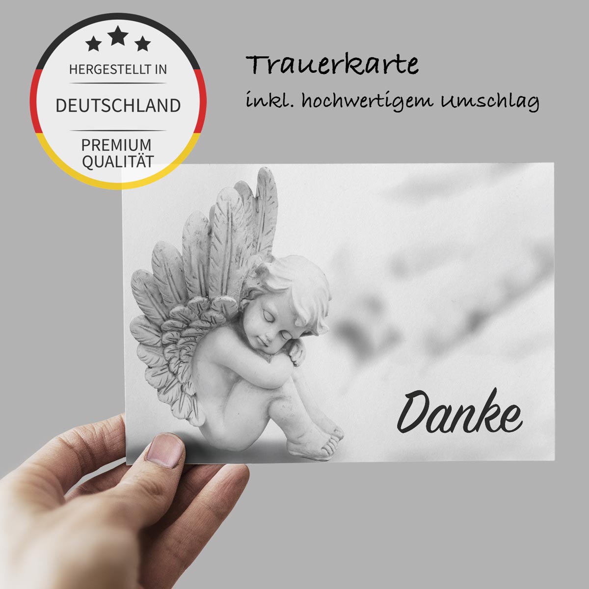 30 Trauerkarten Danksagung Klappkarten mit 30 Umschläge, Set -Beerdigung Danke - Merz Designkarten