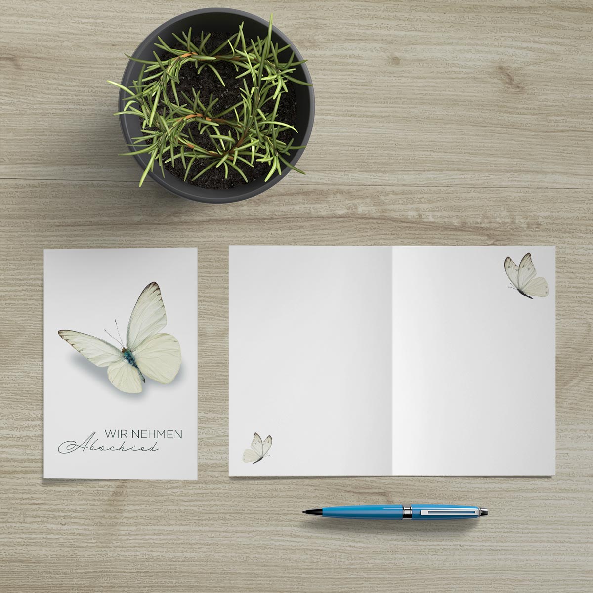 30 Trauerkarten Danksagung Klappkarten mit 30 Umschläge, Set -Beerdigung Danke Merz Designkarten