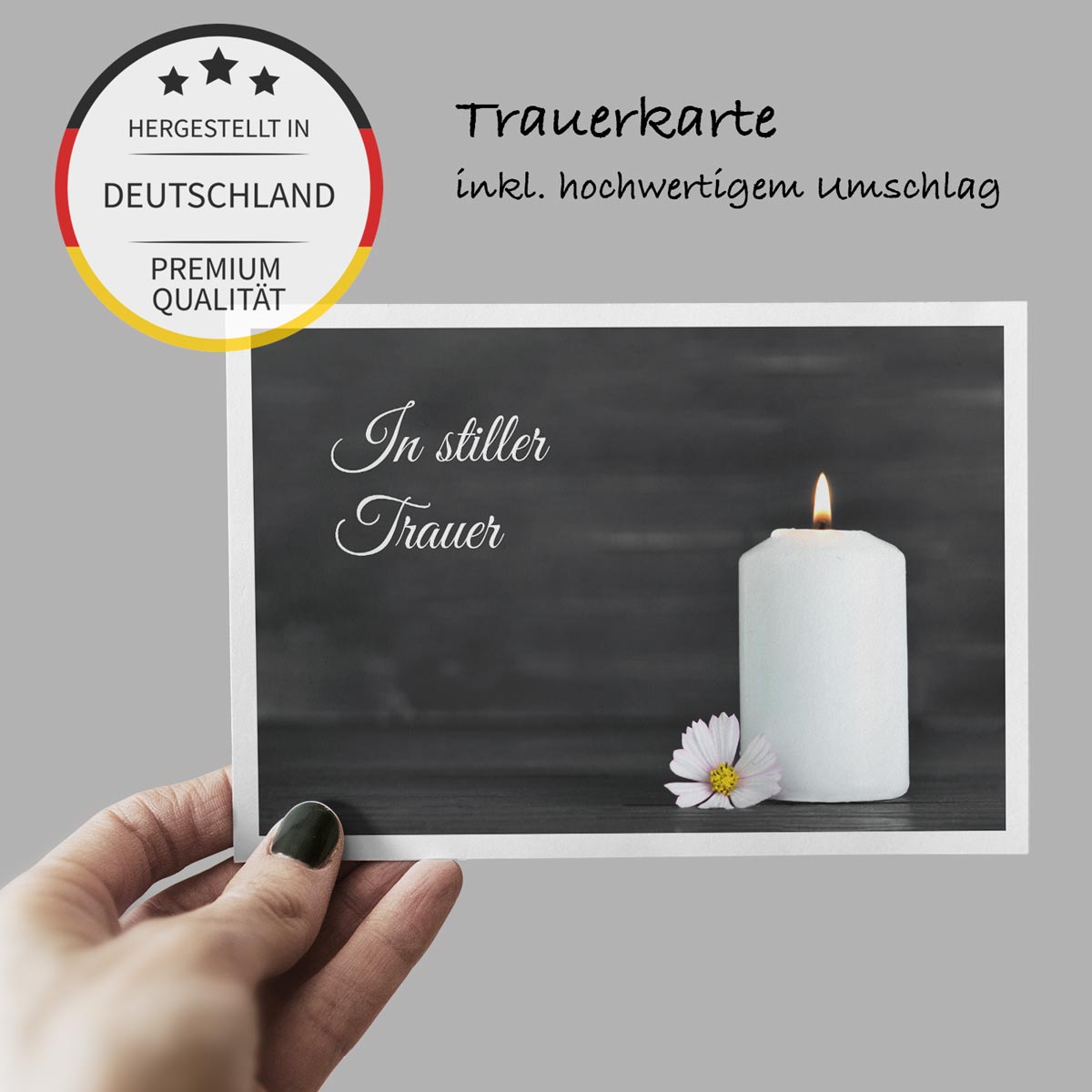 30 Trauerkarten Danksagung Klappkarten mit 30 Umschläge, Set -Beerdigung Danke - Merz Designkarten