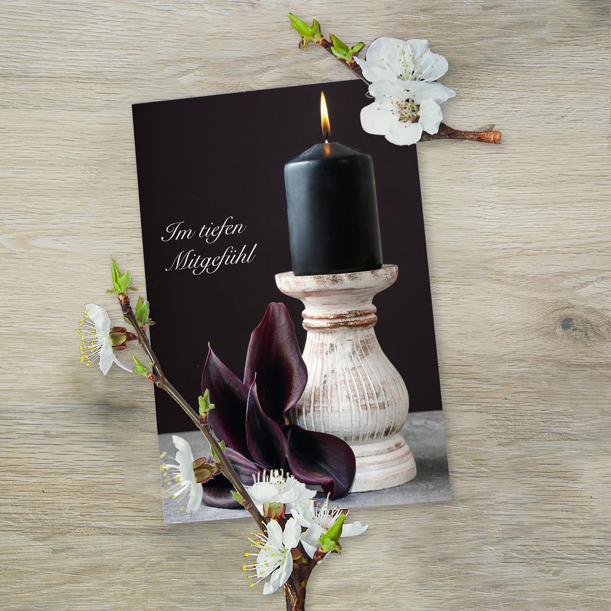 6 einfühlsame Trauerkarten Beileidskarten Klappkarten mit Briefumschlag Spruch Merz Designkarten