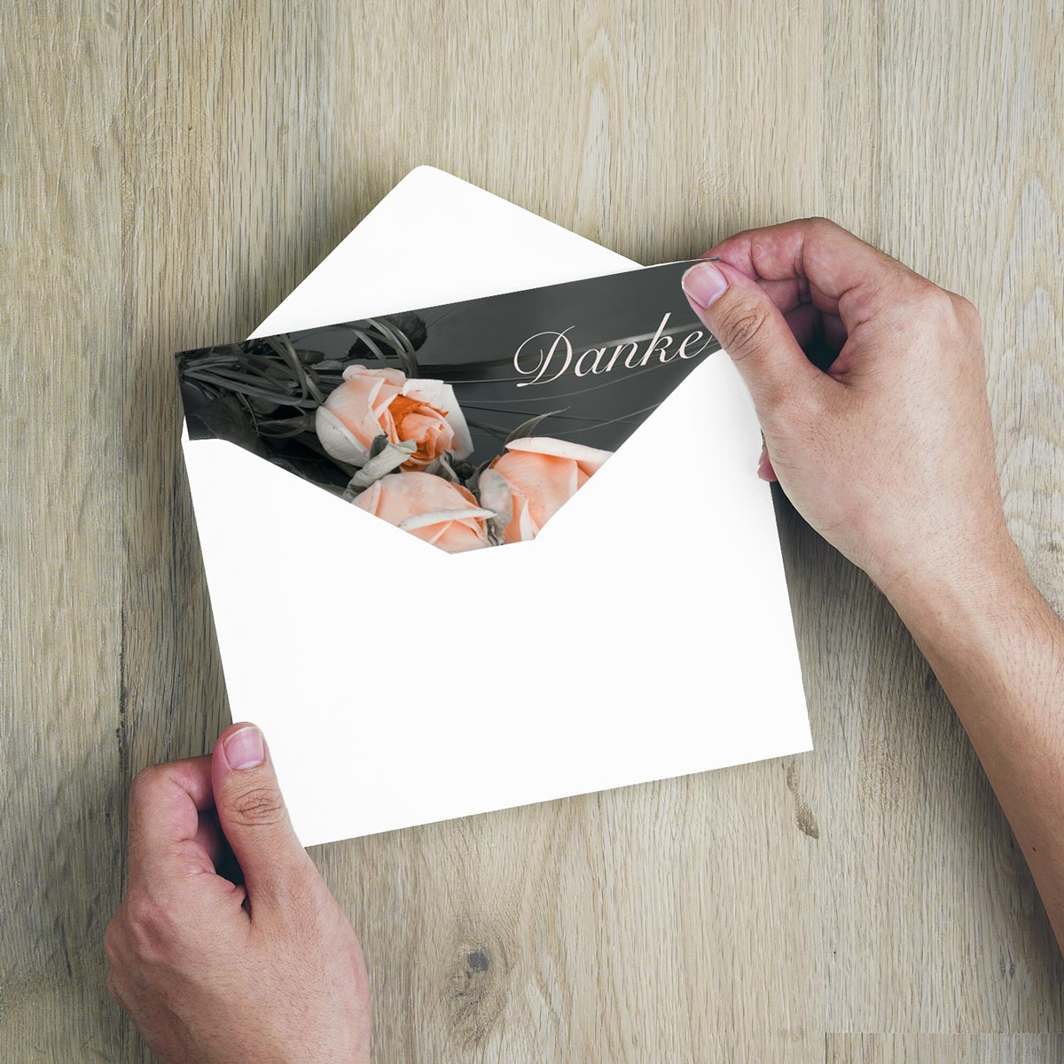 15 Trauerkarten Danksagung Klappkarten mit 15 Umschläge, Set -Beerdigung Danke Merz Designkarten