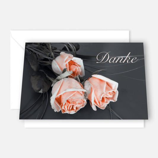 15 Trauerkarten Danksagung Klappkarten mit 15 Umschläge, Set -Beerdigung Danke Merz Designkarten