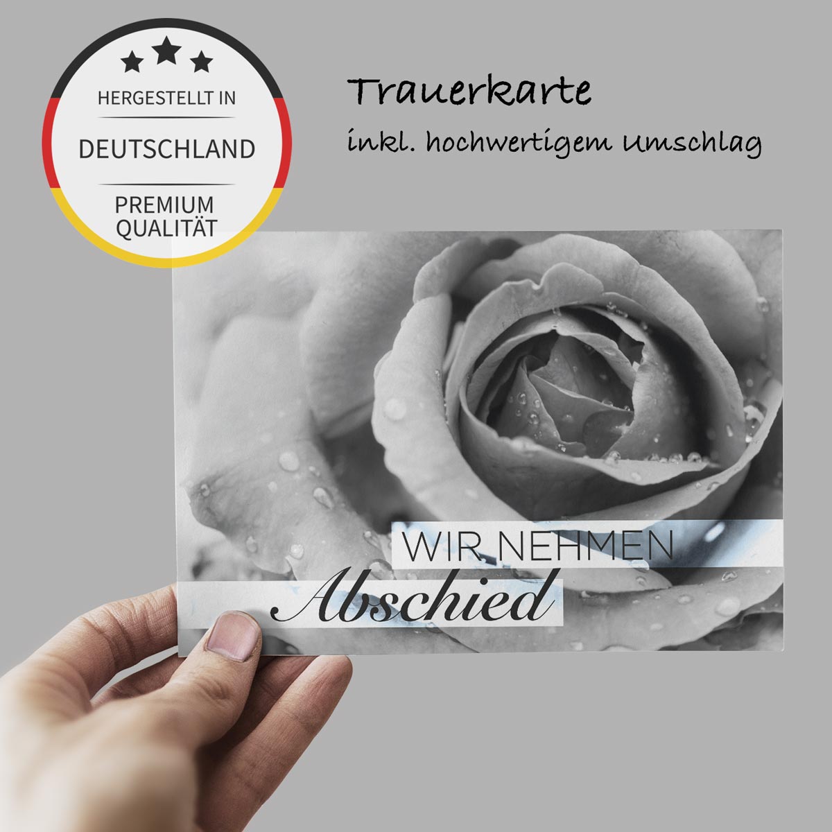 20 Trauerkarten Abschied Trauer Klappkarten mit 20 Umschläge Set Beerdigung Merz Designkarten