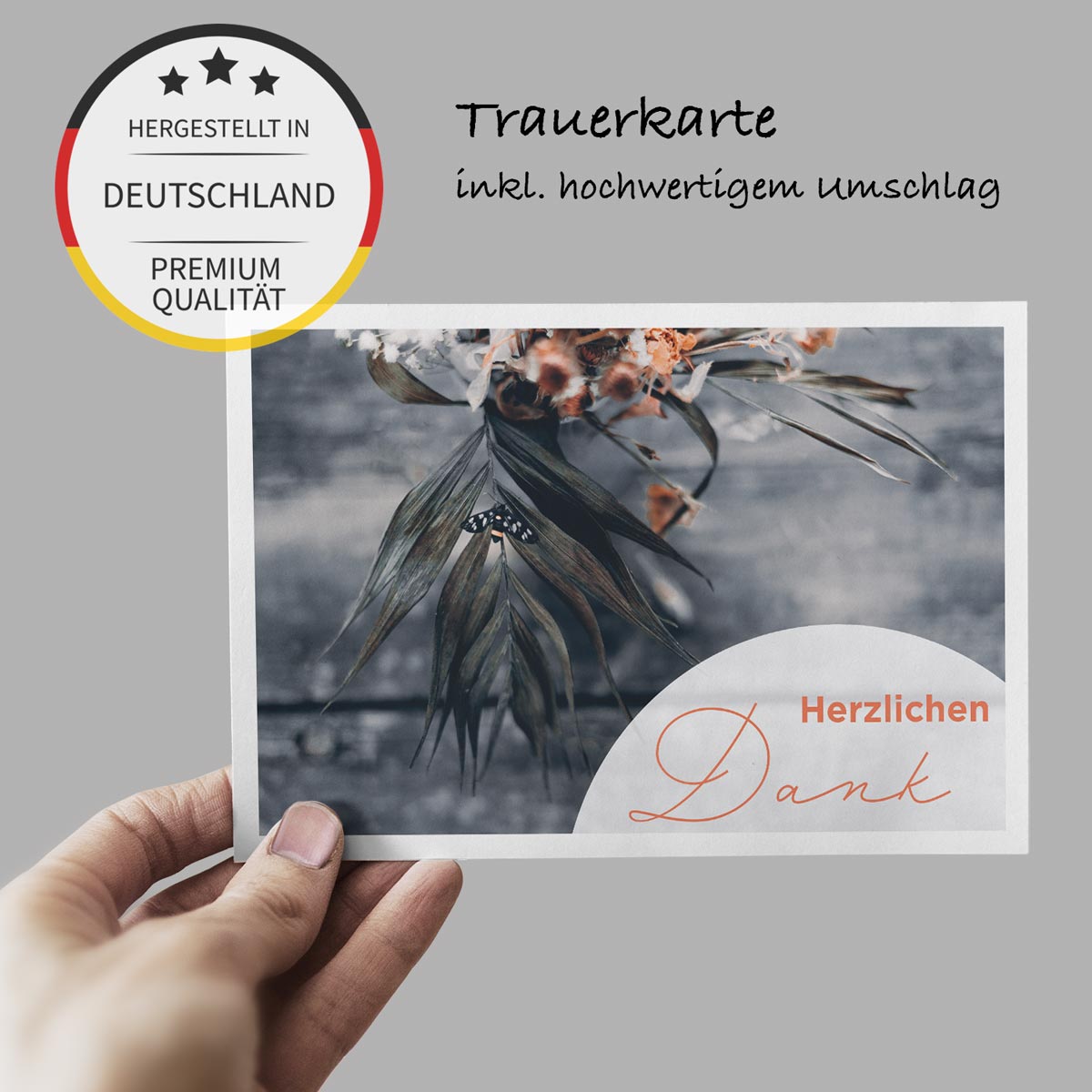 20 Trauerkarten Danksagung Klappkarten mit 30 Umschläge, Set -Beerdigung Danke Merz Designkarten