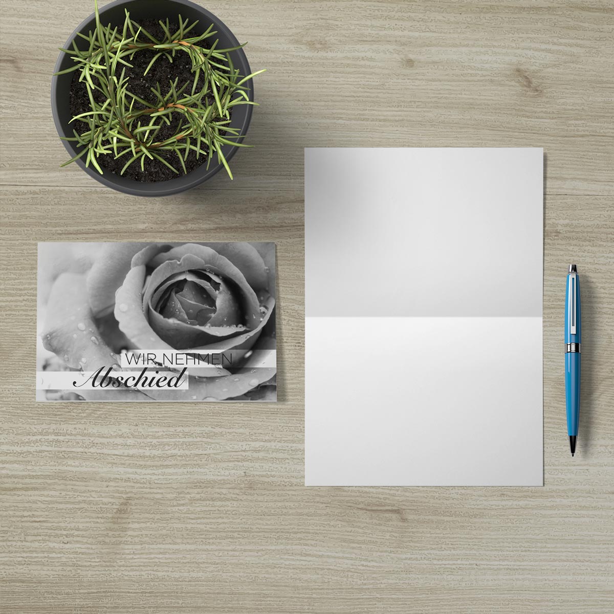 20 Trauerkarten Abschied Trauer Klappkarten mit 20 Umschläge Set Beerdigung Merz Designkarten