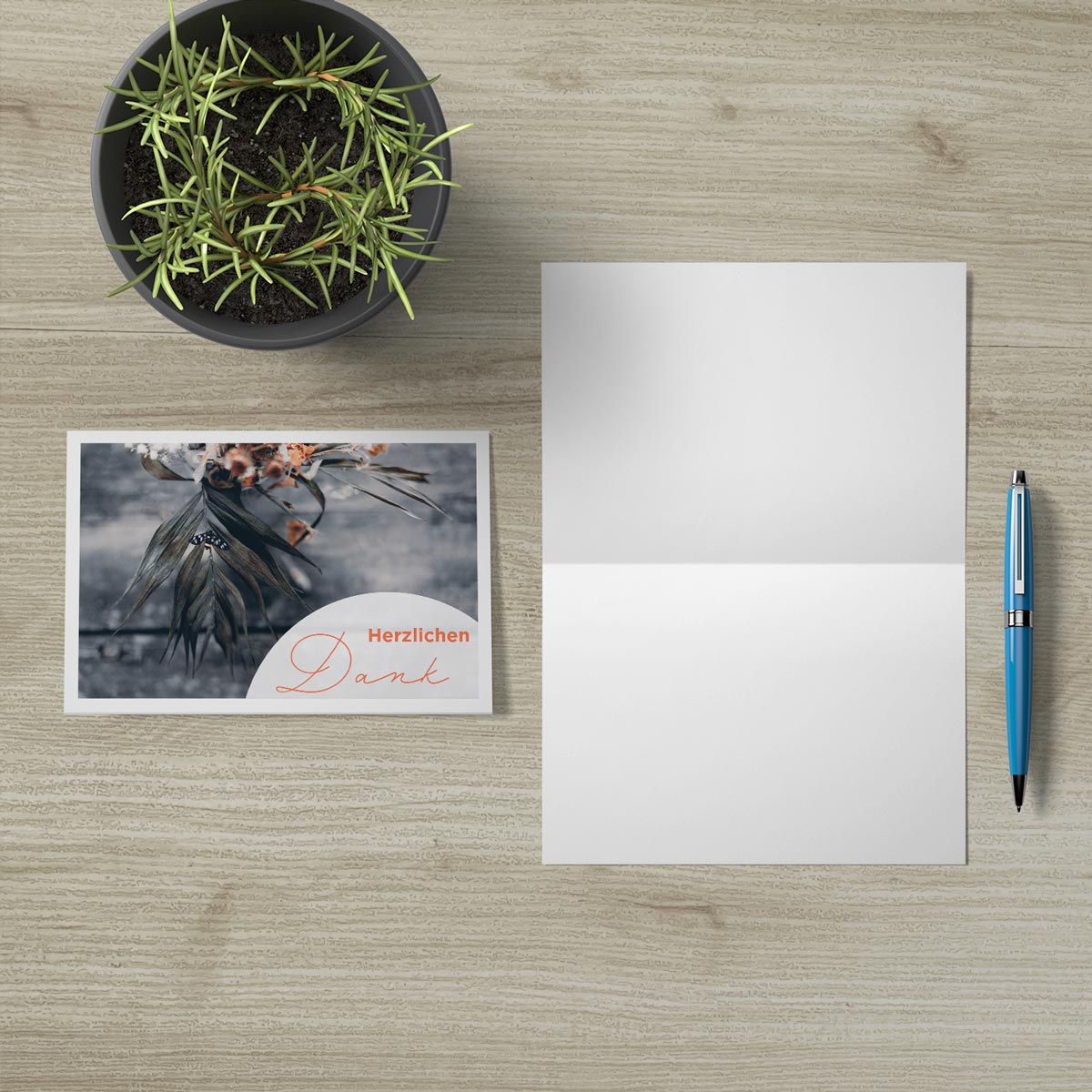 20 Trauerkarten Danksagung Klappkarten mit 30 Umschläge, Set -Beerdigung Danke Merz Designkarten