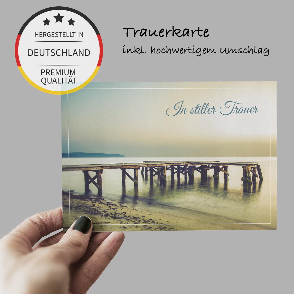 15 einfühlsame Trauerkarten Beileidskarten Klappkarten mit Briefumschlag Spruch - Merz Designkarten