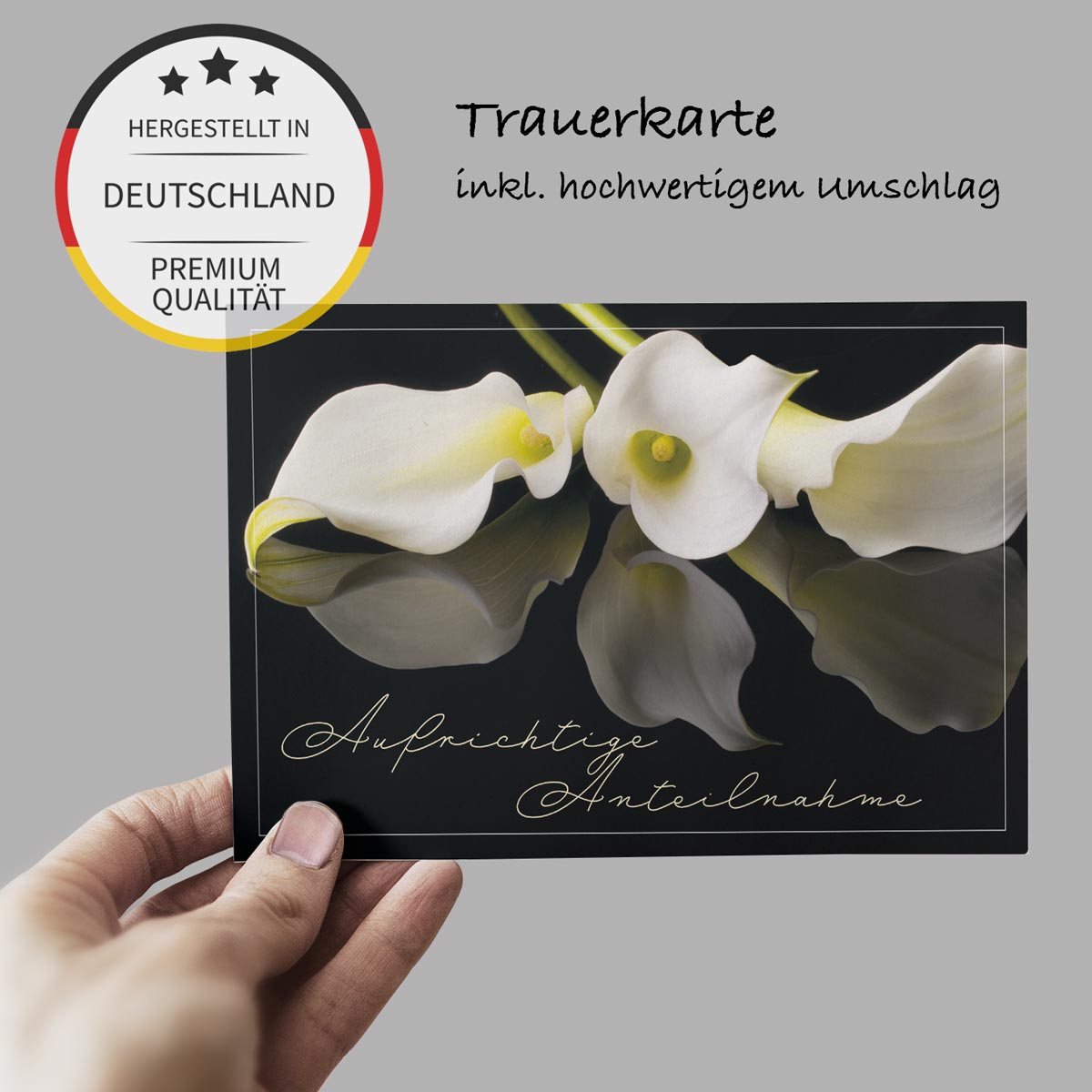 20 einfühlsame Trauerkarten Beileidskarten Klappkarten mit Briefumschlag Spruch