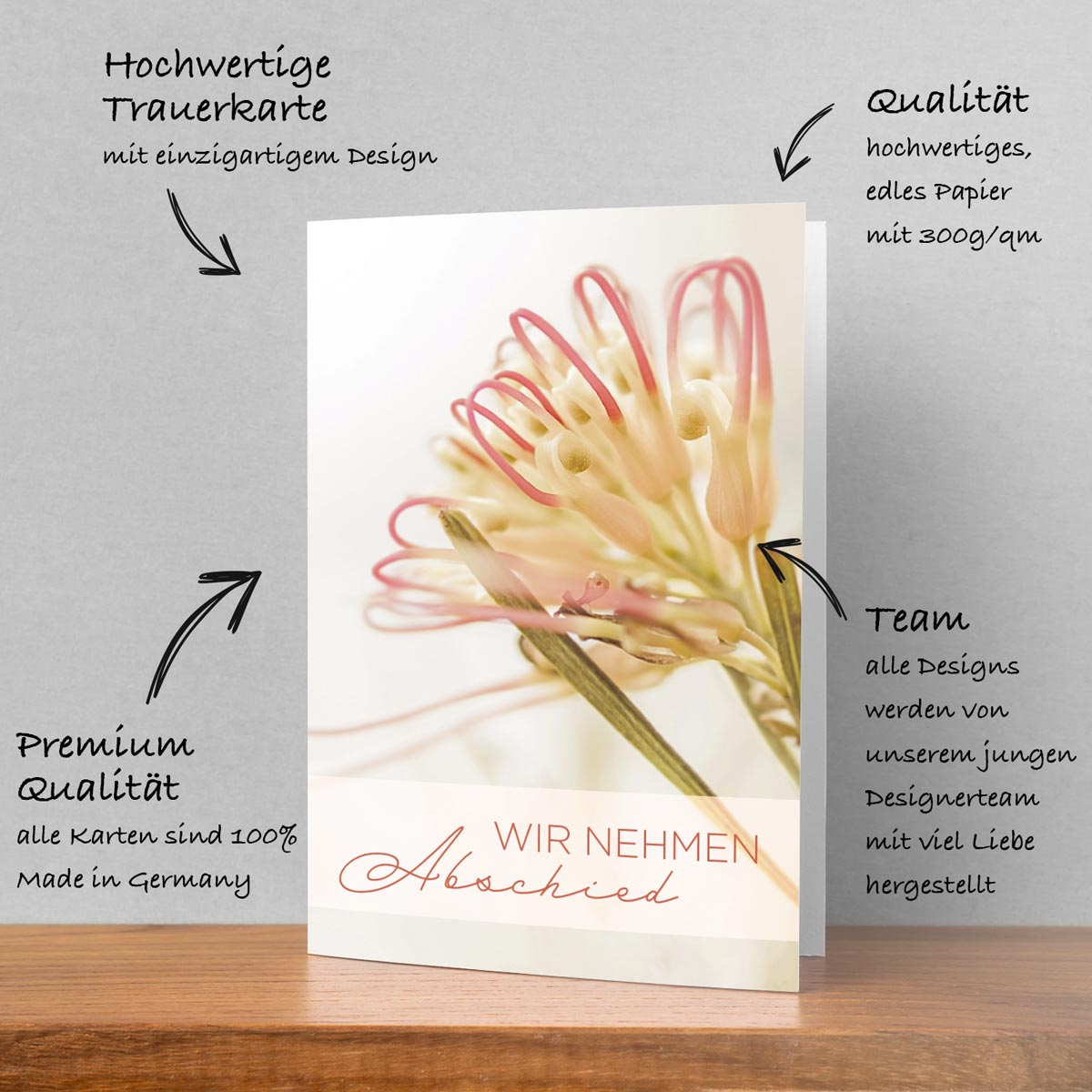 15 Trauerkarten Einladung zur Trauerfeier  mit 15 Umschläge Merz Designkarten