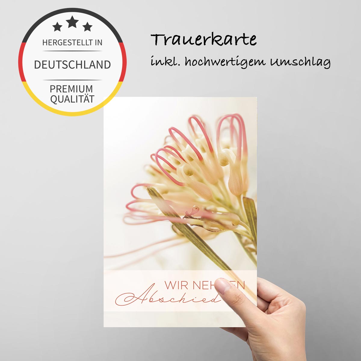 15 Trauerkarten Einladung zur Trauerfeier  mit 15 Umschläge Merz Designkarten