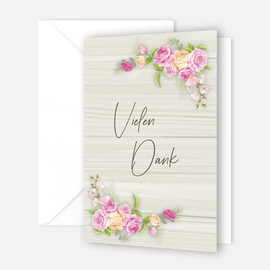 6 Stück Premium Dankeskarten (Klappkarten) mit Umschlägen, Danke Karten Geburt Merz Designkarten