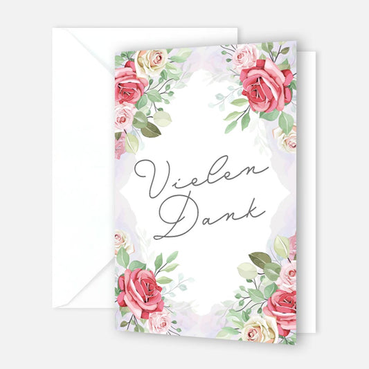 6 Stück Premium Dankeskarten (Klappkarten) mit Umschlägen, Danke Karten Geburt Merz Designkarten