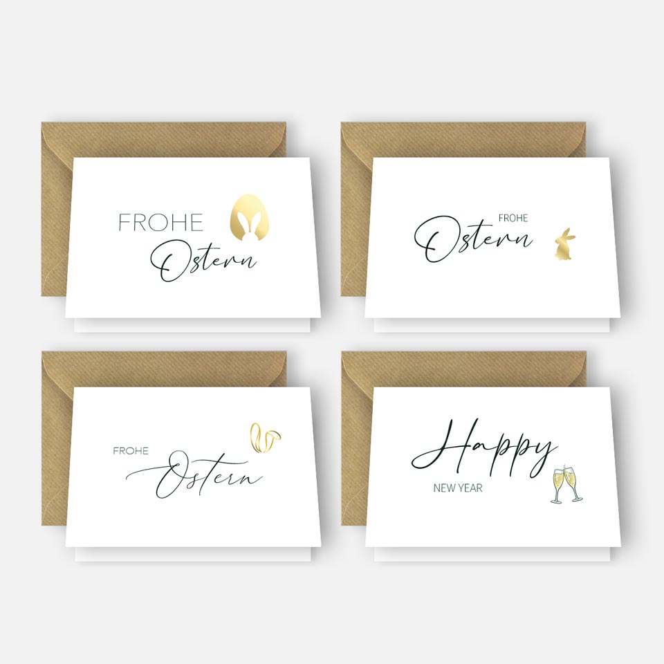 20 edle Grußkarten für viele Anlässe, Weihnachtskarten, Geburtstage etc...10,5x14,8cm Klappkarten +20 Kuvert Merz Designkarten
