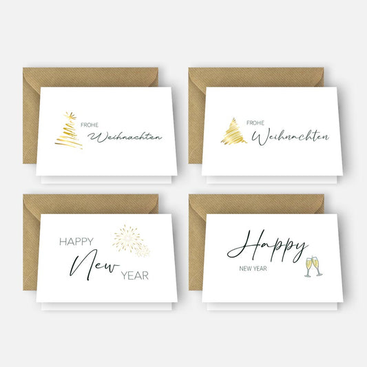 20 edle Grußkarten für viele Anlässe, Weihnachtskarten, Geburtstage etc...10,5x14,8cm Klappkarten +20 Kuvert Merz Designkarten