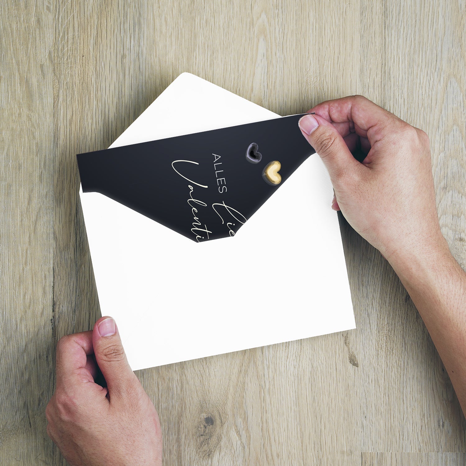 1 edle Valentinstagskarte 12x18cm Klappkarte +Umschlag Liebe Valentinstag Karte Merz Designkarten