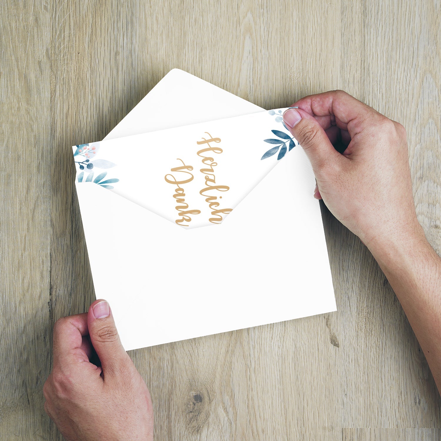 8 Stück Premium Dankeskarten (Klappkarten) mit Umschlägen, Danke Karten Geburt Merz Designkarten