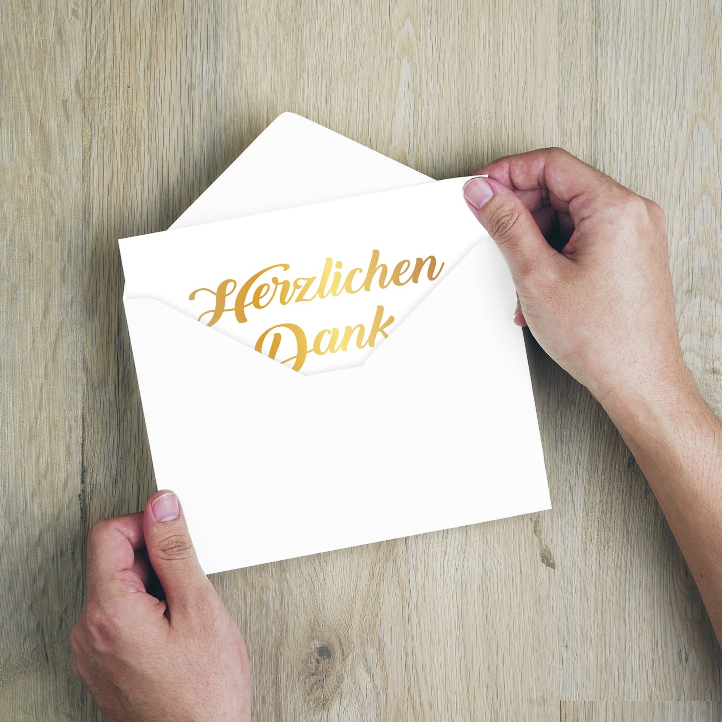 4 Premium Dankeskarten (Klappkarten) mit 4 Umschlägen, Danke Karten Grußkarte Merz Designkarten