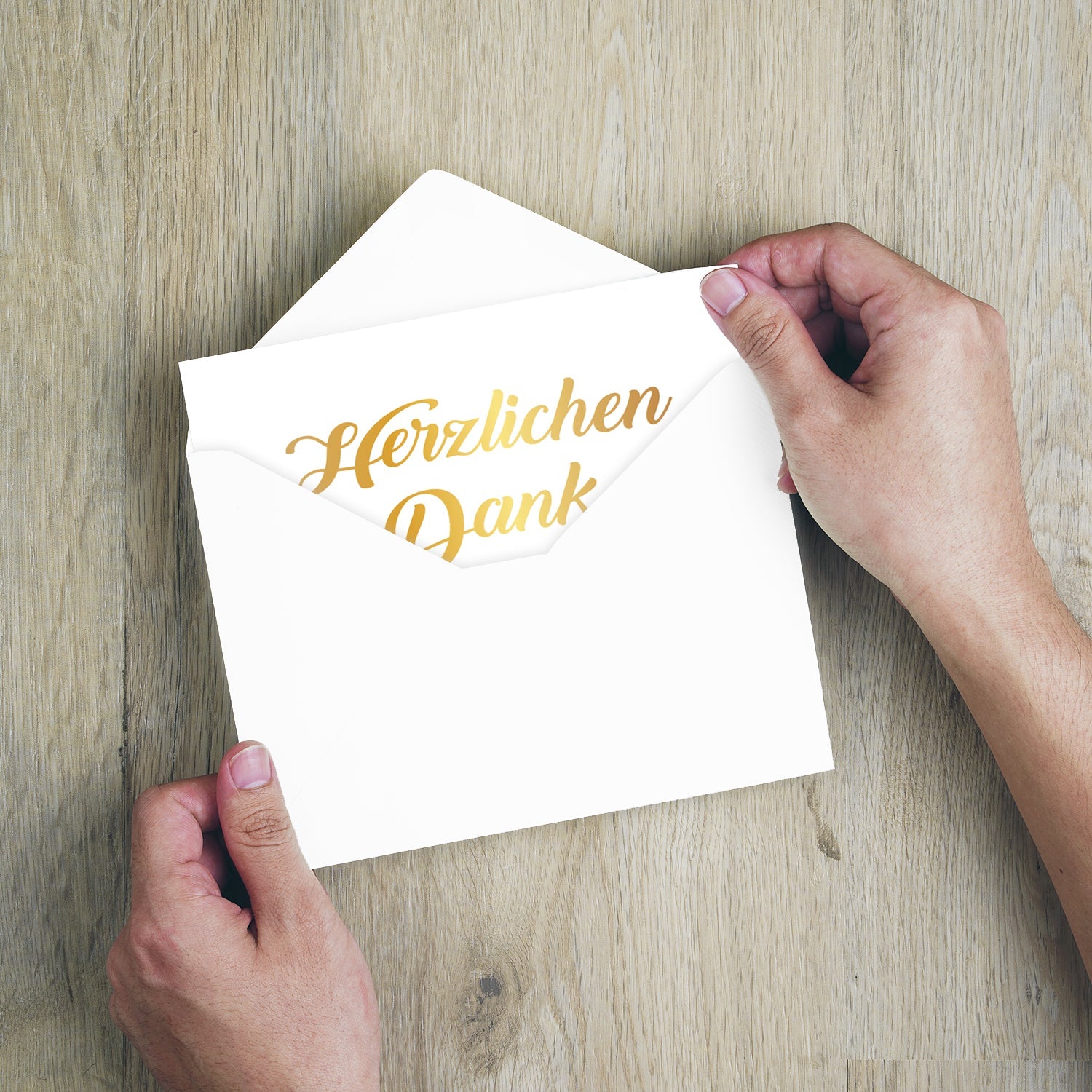 4 Premium Dankeskarten (Klappkarten) mit 4 Umschlägen, Danke Karten Grußkarte Merz Designkarten