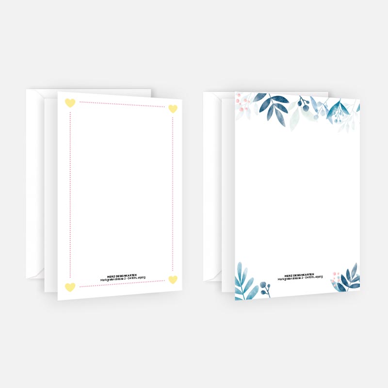 10 Premium Dankeskarten (Klappkarten) mit 12 Umschlägen, Danke Karten Grußkarte Merz Designkarten