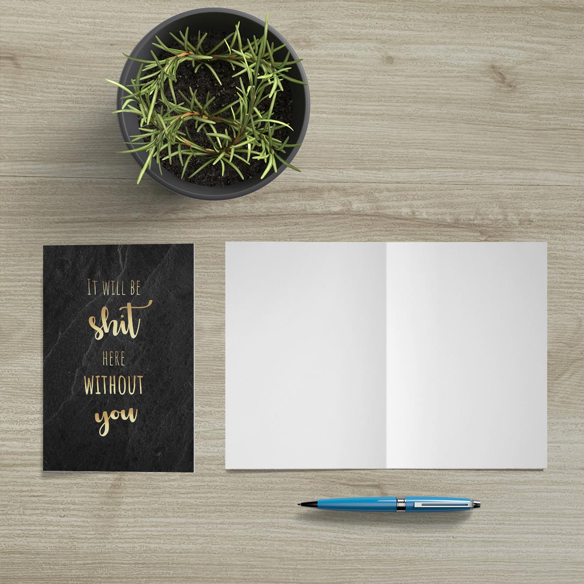 1 Abschiedskarte auf englisch - Klappkarte 12x18cm mit Umschlag - Ruhestand Kündigung Abschied Merz Designkarten