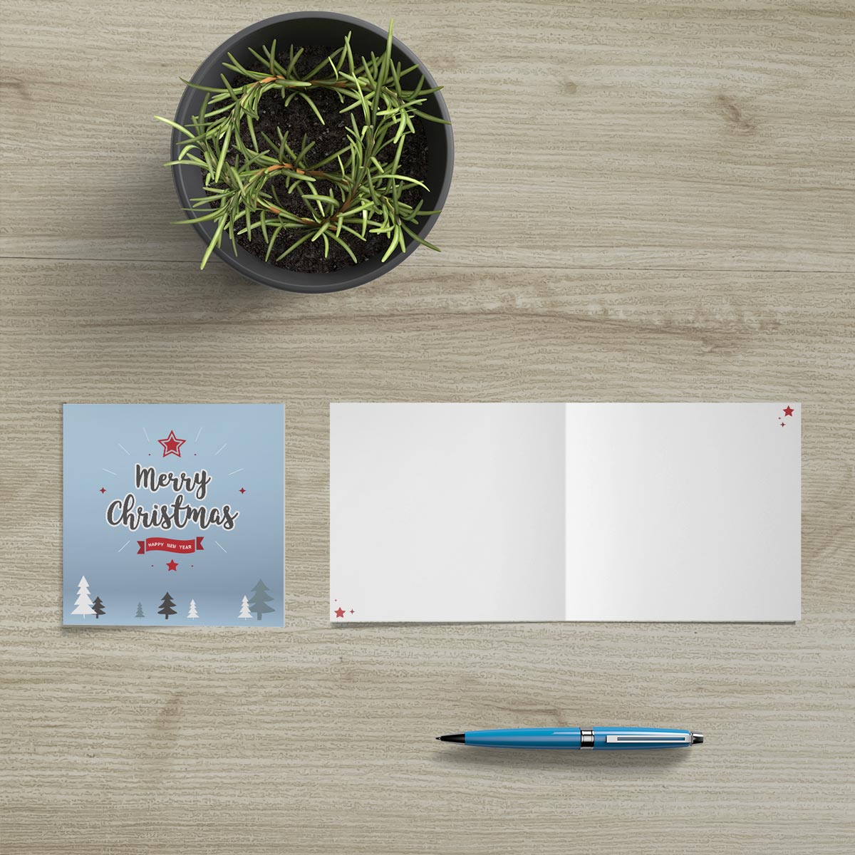 6 Weihnachtskarten Grußkarten für Weihnachten Klappkarten mit 6 Kuverts Merz Designkarten