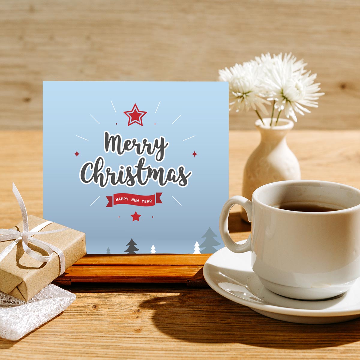 4 Weihnachtskarten Grußkarten für Weihnachten Klappkarten mit Umschlag Karten Merz Designkarten