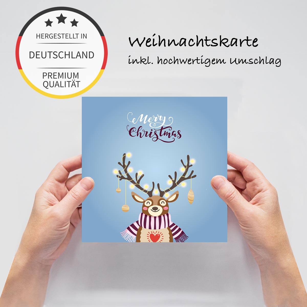 6 Weihnachtskarten Grußkarten für Weihnachten Klappkarten mit 6 Kuverts Merz Designkarten