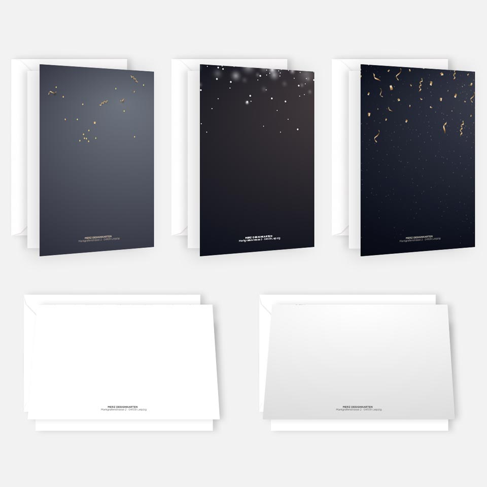 5 Weihnachtskarten Grußkarten für Weihnachten Klappkarten mit Umschlag Karten Merz Designkarten