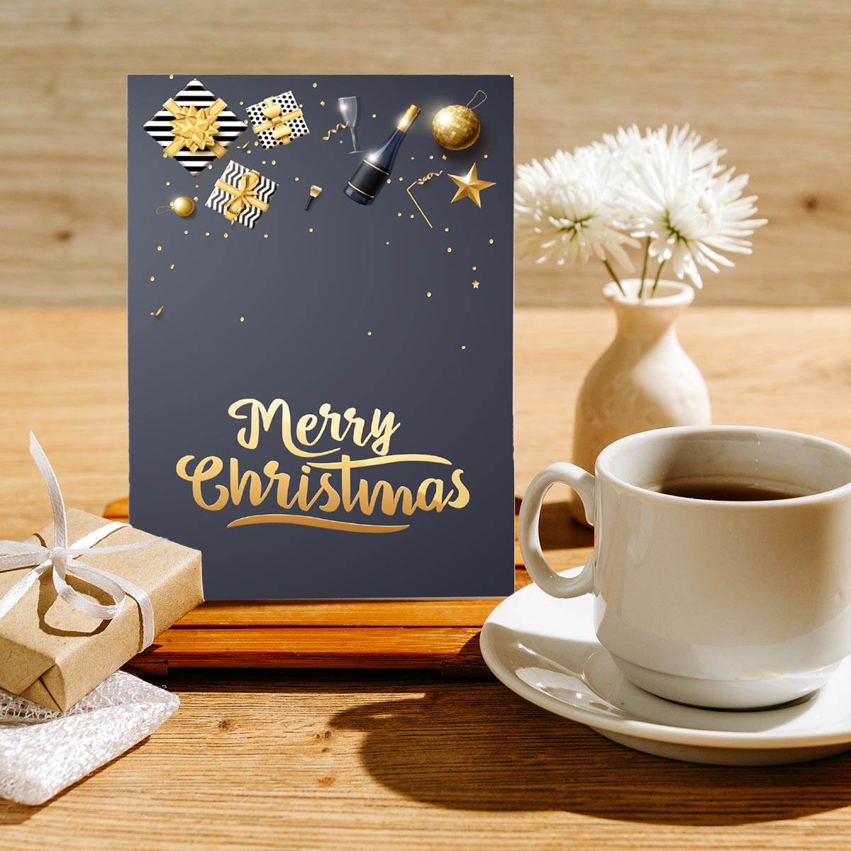 4 Weihnachtskarten Grußkarten für Weihnachten Klappkarten mit Umschlag Karten Merz Designkarten